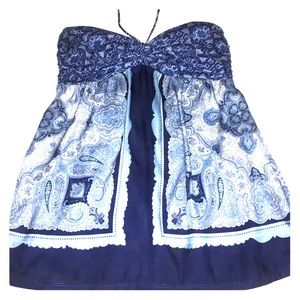 MNG by Mango Scarf Print Halter Top